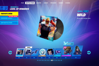 Fortnite Season 6 battle pass tier 70 lobby track "Wild"