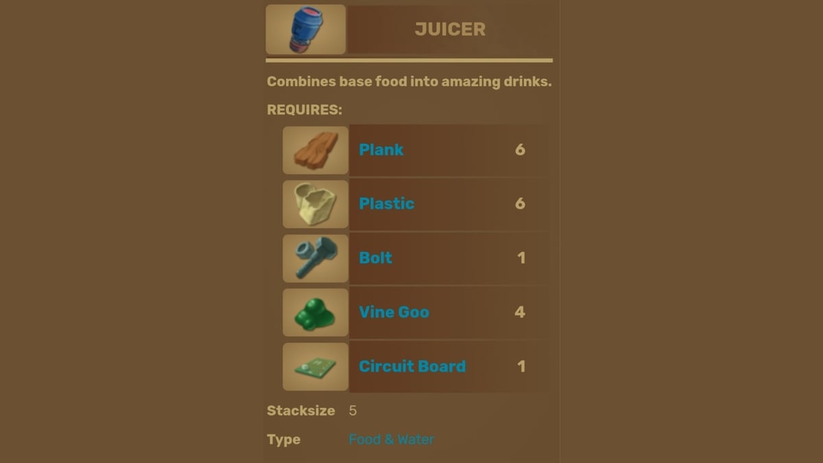 All Juicer Recipes in Raft GameRiv