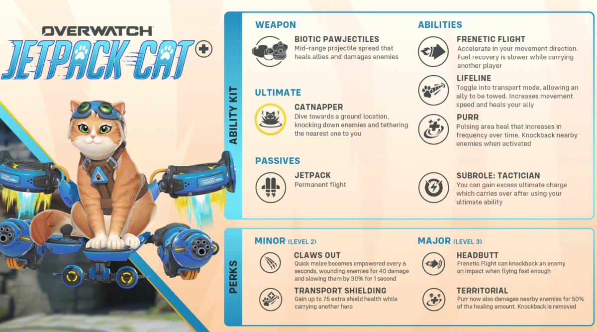 Jetpack Cat Support Overview