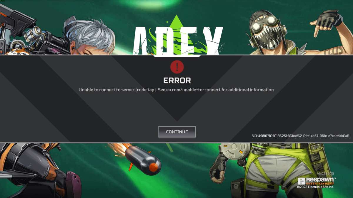 Apex Legends unable to connect