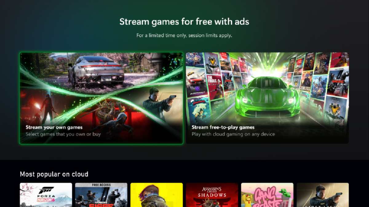 Xbox Free Cloud Streaming