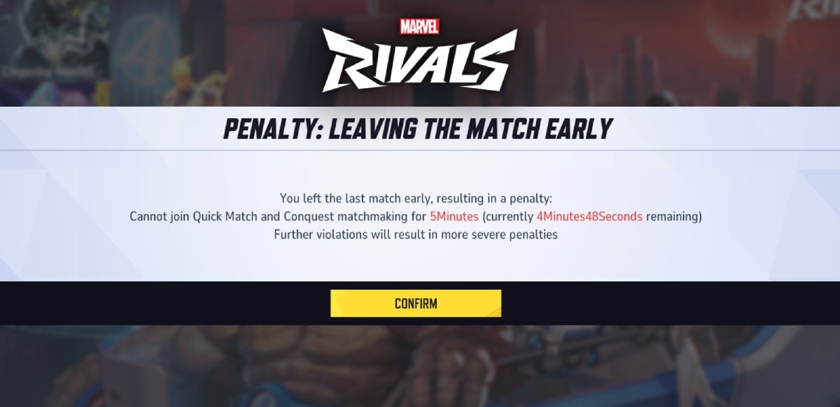 Marvel Rivals Leavers penalty